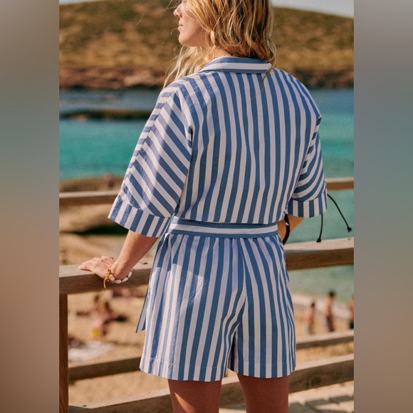 Sezane Striped playsuit. 38 - Picture 6 of 9